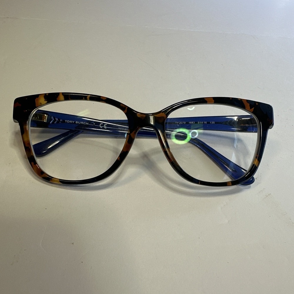 TORY BURCH TY2079 1683 BROWN BLUE EYEGLASSES FRAMES ONLY 51-16-135